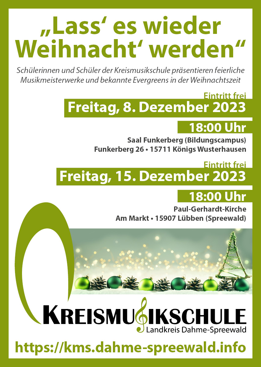 Plakat Weihnachtskonzerte 2023